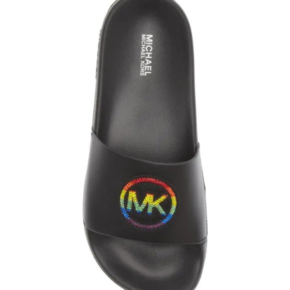 Michael Kors Gilmore Rainbow Pride Pool Slides Sandals Women's Various Sizes New - Picture 5 of 10